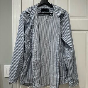 Abercrombie & Fitch Blue and White Striped Shirt